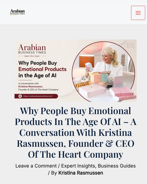 Why People Buy Emotional Products in the Age of AI – A conversation with Kristina Rasmussen, Founder & CEO of The Heart Company