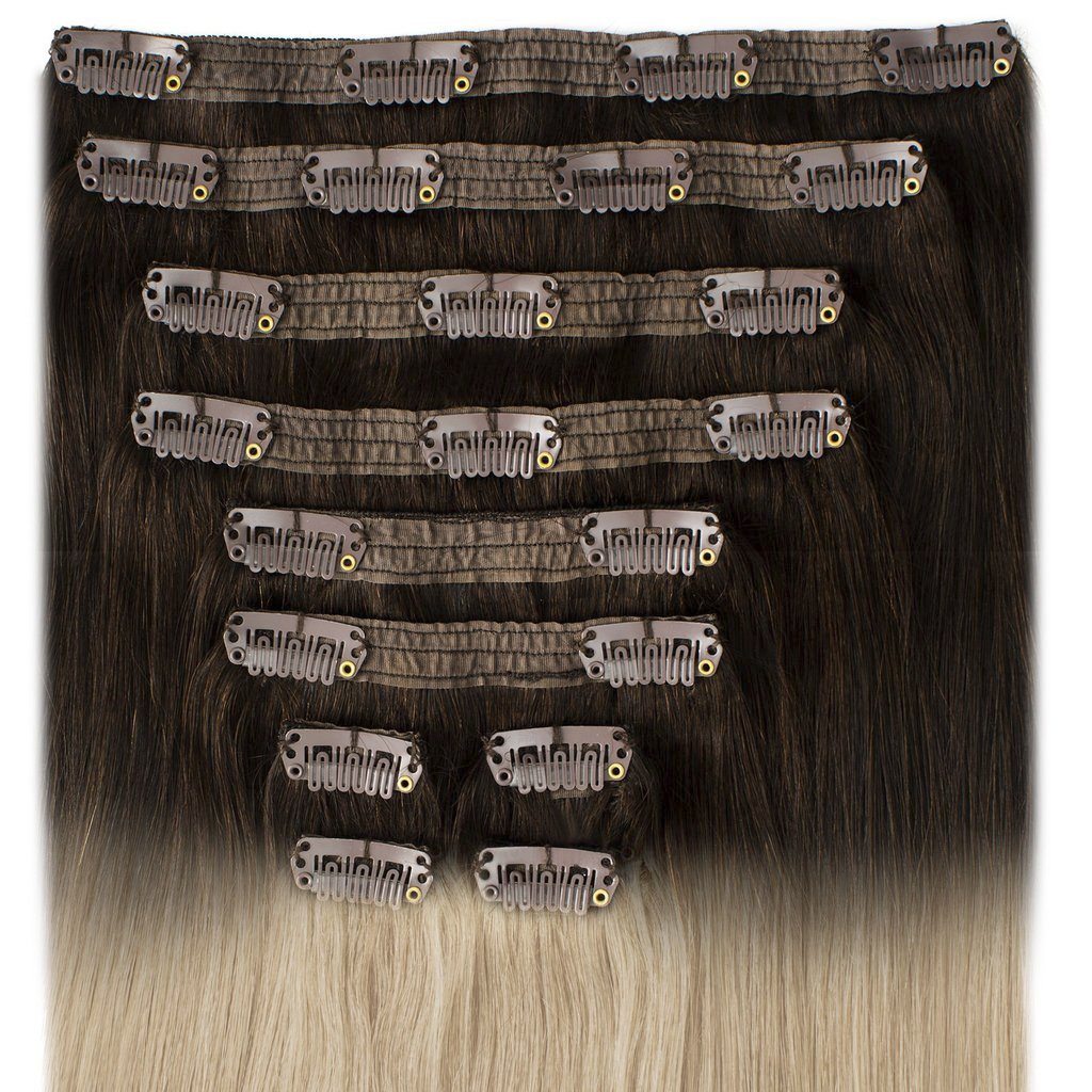 Ombre Dark Blonde Clip In Hair Extensions High Quality [ICP06]